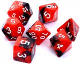 Ko�ci Dwukolorowe - Czerwono - czarne - Komplet do RPG