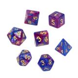 Ko�ci Dwukolorowe - Ciemnoniebiesko - purpurowe - Komplet do RPG
