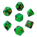 Ko�ci Dwukolorowe - Zielono-czarne - komplet do RPG