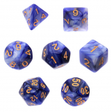 Ko�ci Dwukolorowe - Fioletowo-srebrne - komplet do RPG