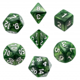 Ko�ci per�owe - zielone - komplet do RPG