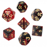 Ko�ci Dwukolorowe - Karminowo-czarne - komplet do RPG